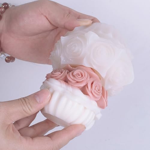 EVERELAM Rose Flower Succulent Bud Cylinder Silicone Wave Spiral Candle Mold - Silicone Resin Casting Molds for Candle & Resin & Soap Craft Supplies - Image 3