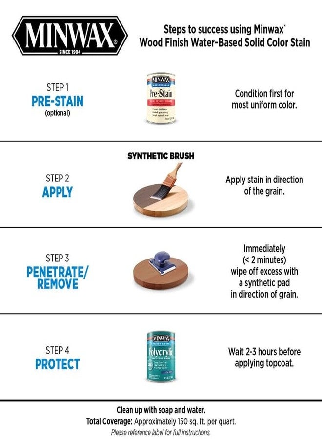 Minwax® Wood Finish® Water-Based Solid Color Stain, Classic Gray, 1 Quart - Image 3