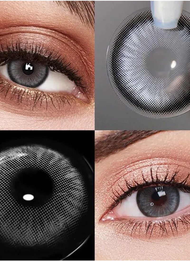 Unibling - Dawn Grey Yearly Colored Unisex Cosmetic Contact Lenses, Enlargement Collection - Image 1