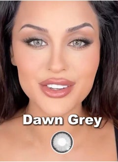 Dawn Grey Yearly Colored Unisex Cosmetic Contact Lenses, Enlargement Collection