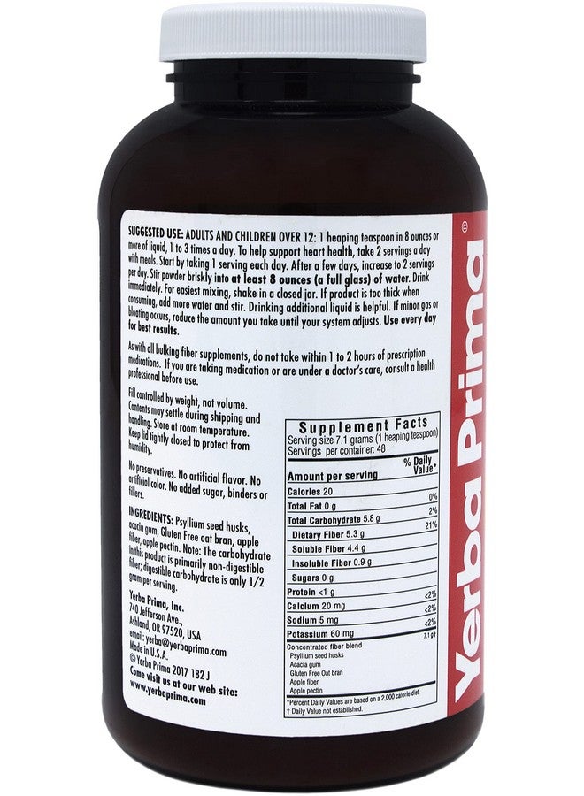 Yerba Prima Yerba Prima Soluble Fiber Formula Powder, 12 Ounce - Premium Dietary Fiber Supplement, Natural, Concentrated Soluble Fiber, Gluten Free, Non-GMO, Made in USA  - Image 3