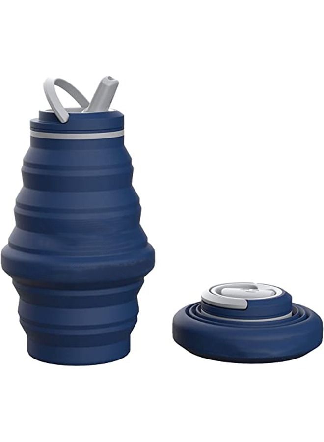 Taiahiro Collapsible Water Bottle, 17oz Flip-Top Lid | Ultra-Packable, Travel-Friendly, Food-Grade Silicone - Image 1