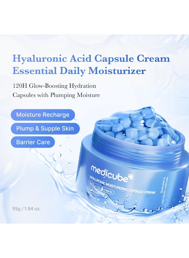 Medicube Hyaluronic Acid Capsule Cream | 120H Long-Lasting Hydration, Barrier Care & Calming Daily Facial Moisturizer For All Skin Types | With Hyaluronic Acid, Panthenol & Ceramides | Korean Skincare - Image 2