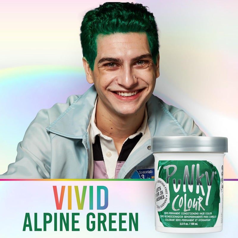 Punky Alpine Green Semi-Permanent Conditioning Hair Color - Vegan, PPD and Paraben Free, Lasts Up to 25 Washes, 3.5 oz - Image 3