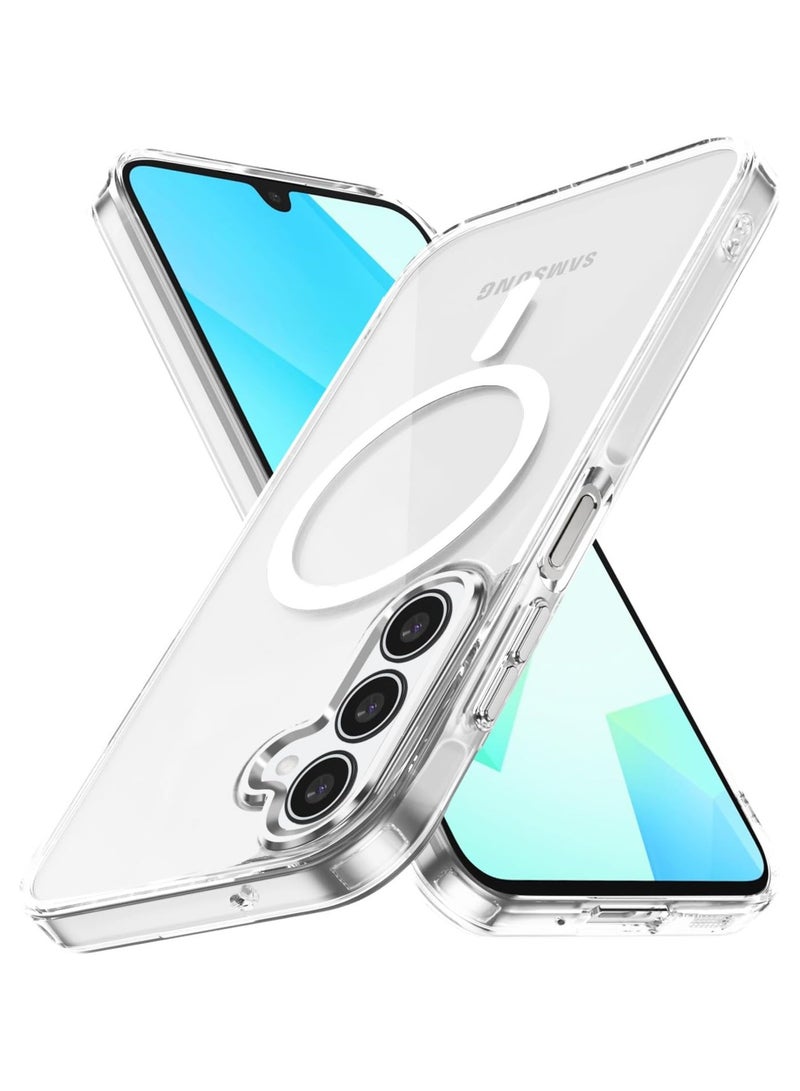 QIRG Crystal Clear Case Hard for Samsung Galaxy A16 [Compatible with Magsafe Wireless Charging] Yellowing Resistant Magnetic Phone Cases Clear - Image 1