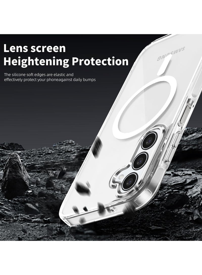 QIRG Crystal Clear Case Hard for Samsung Galaxy A16 [Compatible with Magsafe Wireless Charging] Yellowing Resistant Magnetic Phone Cases Clear - Image 4