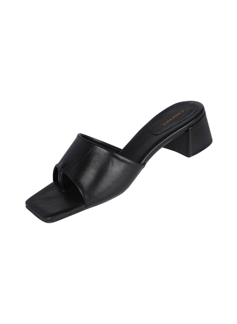 Carrano Ladies Open Mule Classic  Leather Block Heel 155350 Cab0902 - Image 3