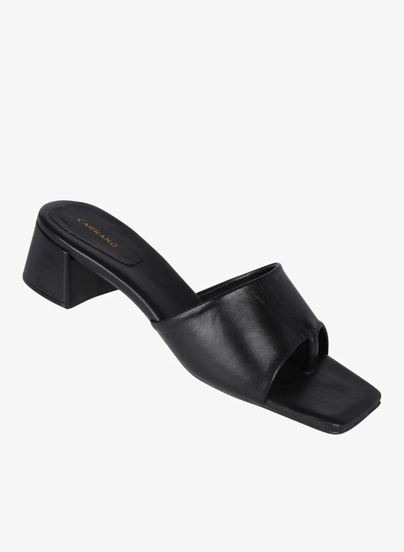 CARRANO Carrano Ladies Open Mule Classic  Leather Block Heel 155350 Cab0902