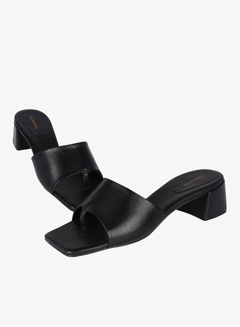 Carrano Ladies Open Mule Classic  Leather Block Heel 155350 Cab0902 - Image 2