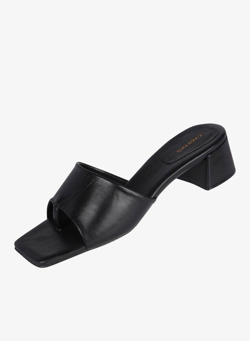 Carrano Ladies Open Mule Classic  Leather Block Heel 155350 Cab0902 - Image 3