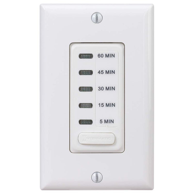 Intermatic EI205W 5/15/30/45/60 Minute Electronic In-Wall Countdown Auto-Off Timer, White - Image 1