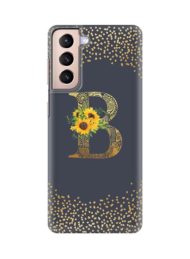 Stylizedd Monogram Slim Cover for Samsung Galaxy S21 Plus 5G Case Custom Initials Letter Floral Pattern Snap Series Mobile Cover Matte Alphabet  - B (Grey) - Image 1