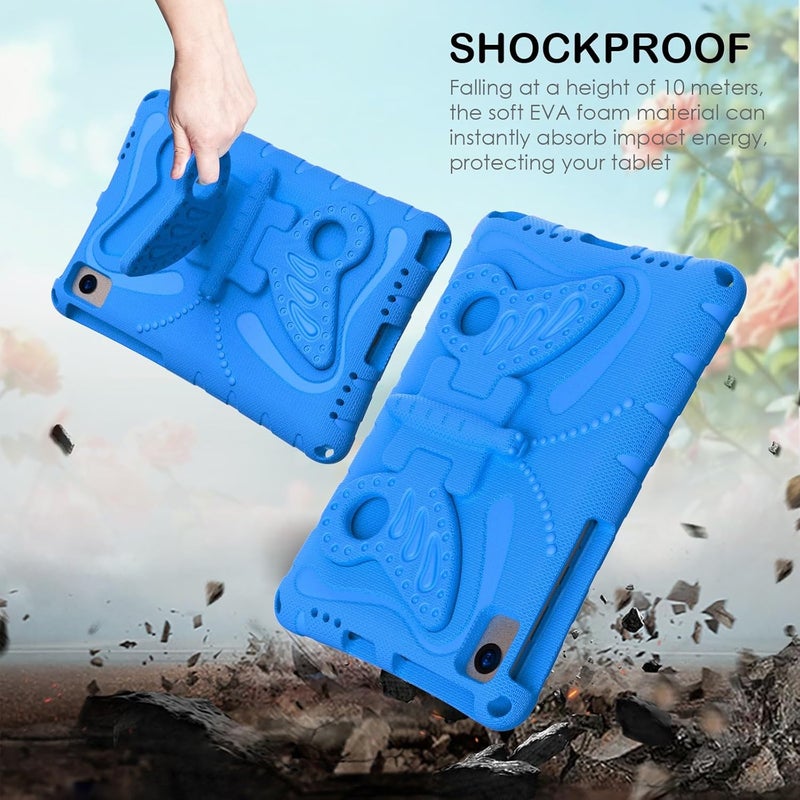 for Huawei Matepad 10.4inch (2020/2022) Case,Lightweight EVA Kid Friendly Shockproof Protective Case,Shoulder Strap Case Butterfly Kids Case(Blue) - Image 3