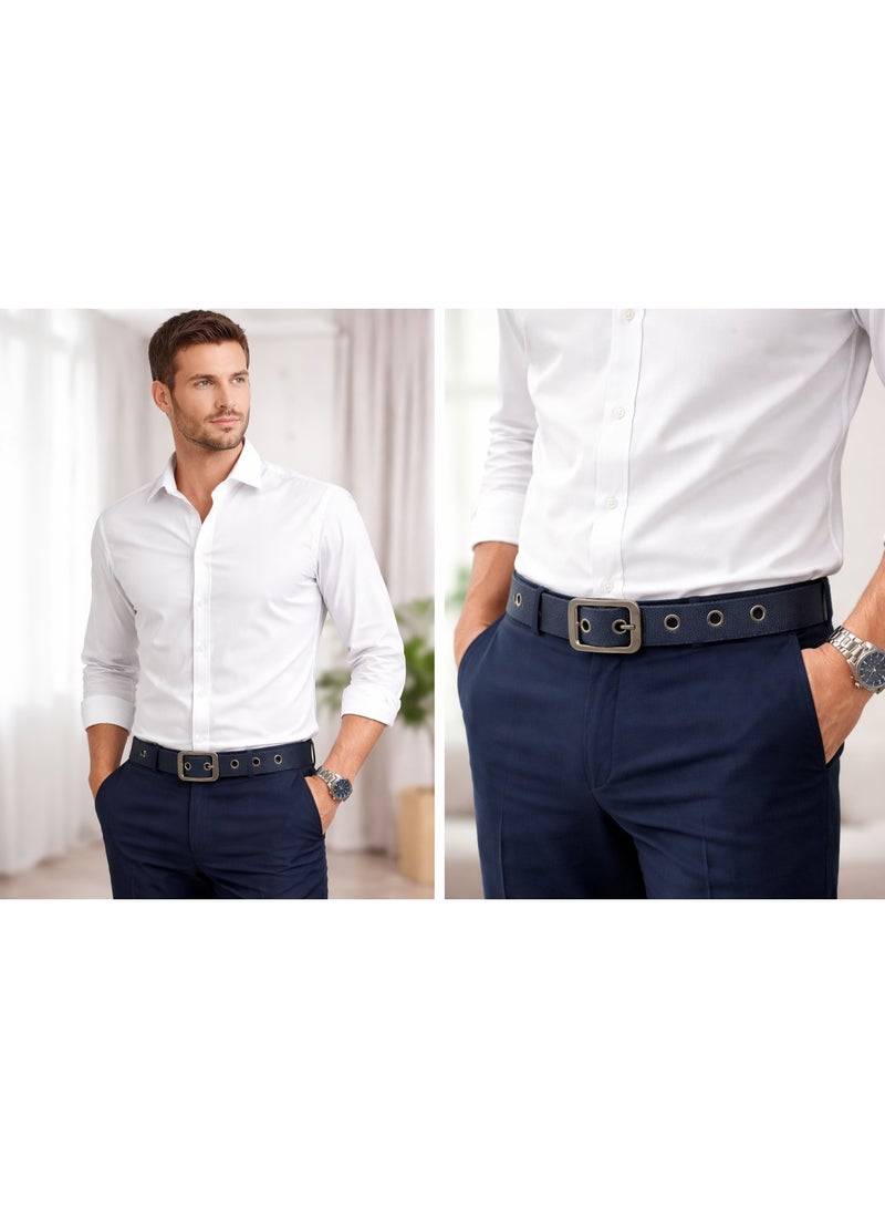Men's high-quality canvas belt with a durable metal buckle – a practical casual belt for everyday use and work - Image 4