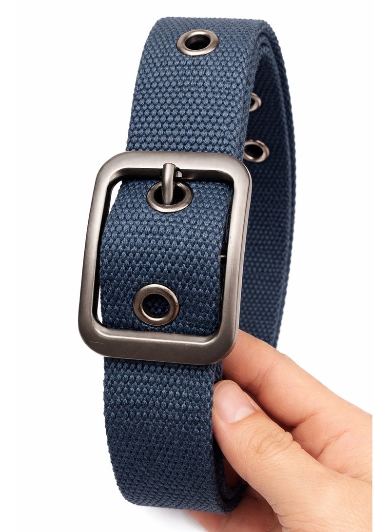 Men's high-quality canvas belt with a durable metal buckle – a practical casual belt for everyday use and work - Image 2