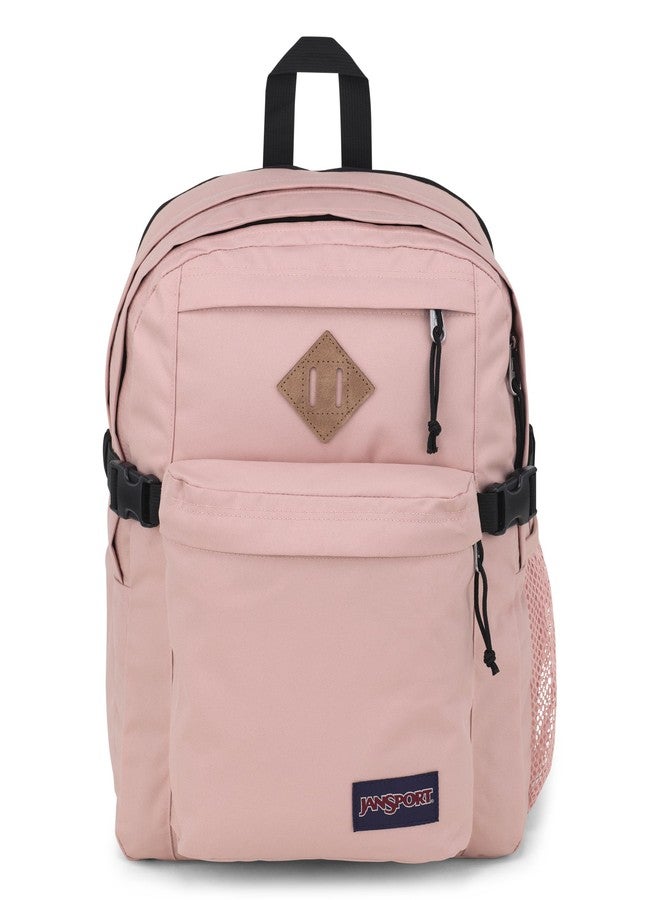 جان سبورت حقيبة ظهر JanSport Main Campus للكمبيوتر المحمول مقاس 15 بوصة - حقيبة ظهر يومية مناسبة لجميع المناسبات، لون وردي ضبابي - Image 1