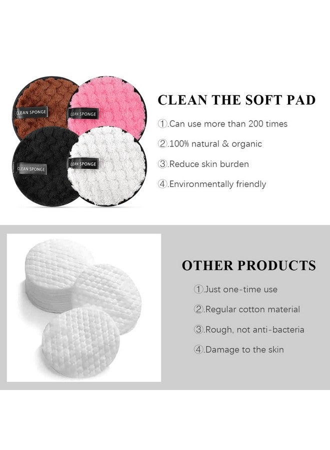 MAYCREATE® 4Pcs Makeup Remover Cleansing Pads, Reusable Cotton Pads for Makeup Removal Wipes, Soft Double-Side & Easily Remove Stubborn Face or Eye Makeup, Suitable for All Skin Type - Image 5
