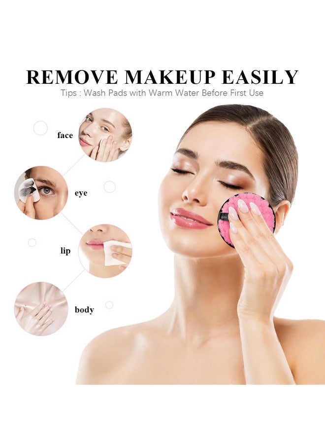 MAYCREATE® 4Pcs Makeup Remover Cleansing Pads, Reusable Cotton Pads for Makeup Removal Wipes, Soft Double-Side & Easily Remove Stubborn Face or Eye Makeup, Suitable for All Skin Type - Image 3