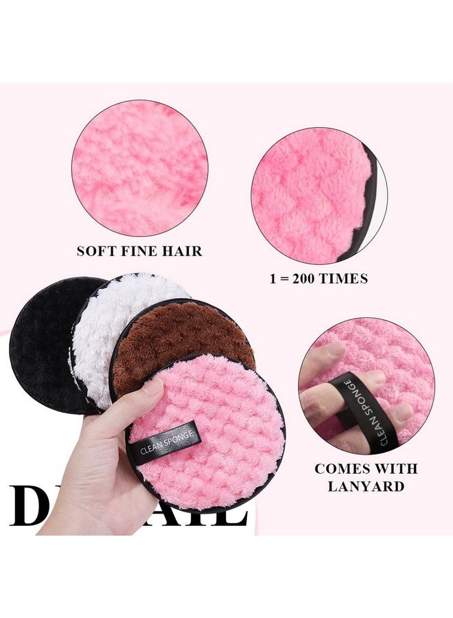 MAYCREATE® 4Pcs Makeup Remover Cleansing Pads, Reusable Cotton Pads for Makeup Removal Wipes, Soft Double-Side & Easily Remove Stubborn Face or Eye Makeup, Suitable for All Skin Type - Image 4