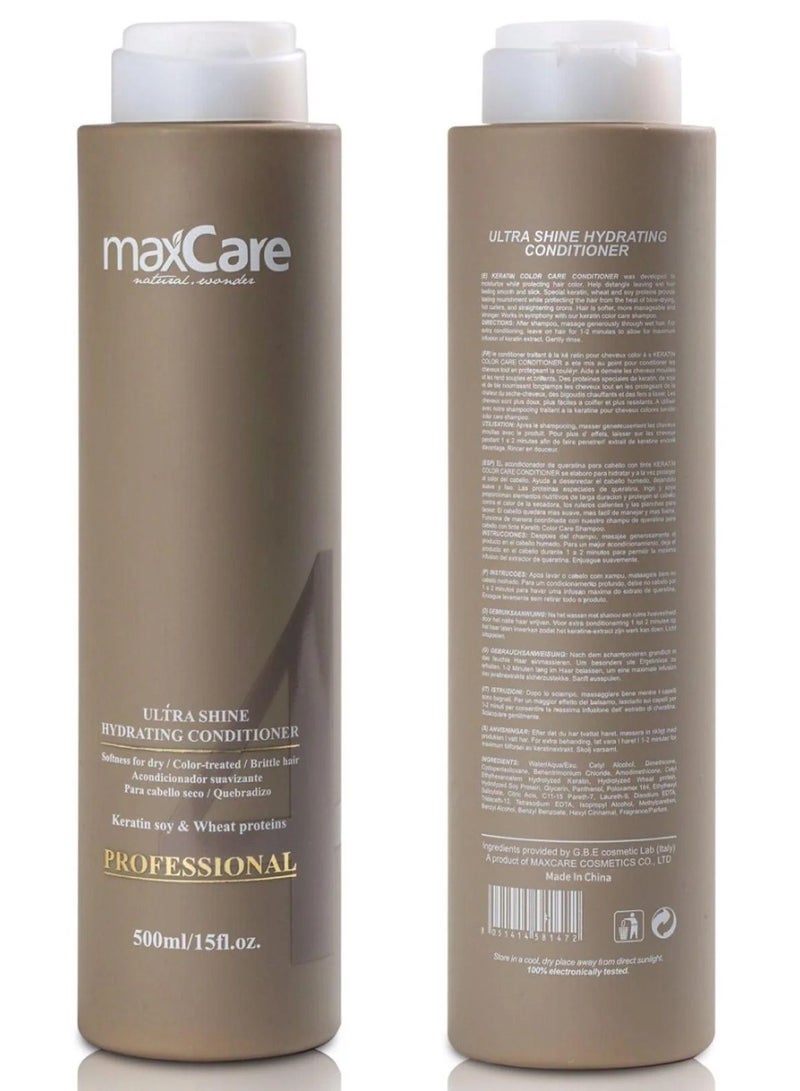 Maxcare Keratin Conditioner 500ml – Moisturizing Formula with Soy & Wheat Proteins - Image 1