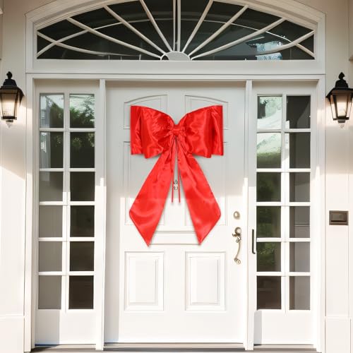 Datanly 30 Inch Giant Car Bow Big Silk Bow for Gift Decor Extra Large Bow with Non Scratch Magnet for Door Car Red Bows for Happy Birthday Sweet Party Wedding Reception - Image 2