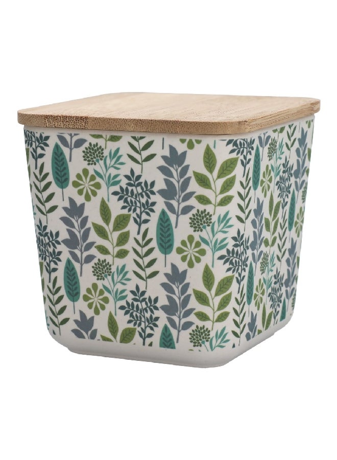Felli Leaf and Floral Printed Bamboo Fiber Canister with Lid Multicolour 730 ml JH80193 - Image 2