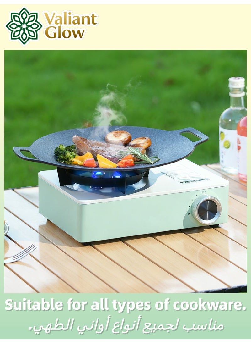 Valiant Glow Portable Three-Burn Windproof Camping Stove | emergency gas stove、camp stove、camping accessories、camping stove、portable gas stove、portable stove | Gas Stove | BBQ Grill | 6800W High Power | Piezoelectric Ignition | Butane/Propane Dual Fuel Compatible | Includes Dedicated Storage Case | Suitable for Outdoor BBQs, Hiking Adventures, and Picnics - Image 4