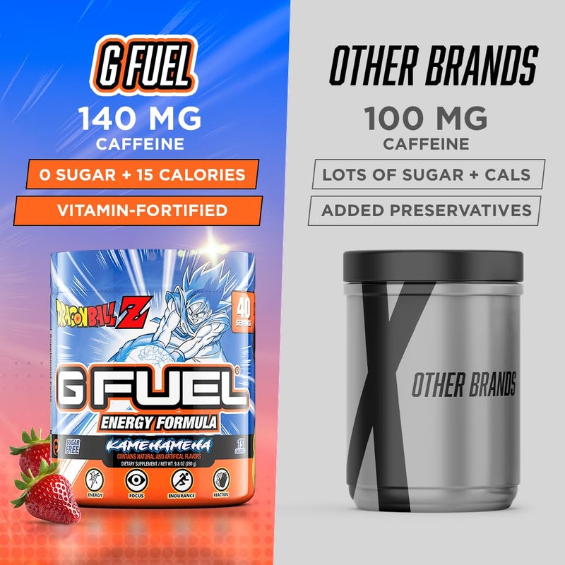 G Fuel Dragon Ball Z Energy Drink Powder, Pre Workout Caffeine Mix for Gaming, Sugar Free Focus Amino, Vitamin + Antioxidants, 9.8oz (Strawberry Lychee, 40 Servings) - Image 5