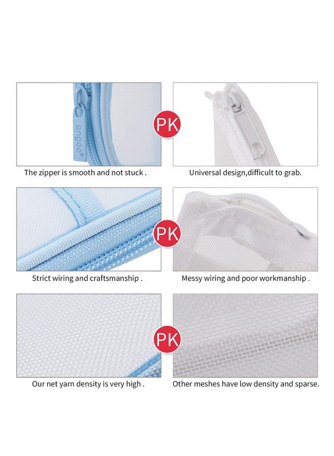 EASTHILL EASTHILL Pen Pencil Case with Zipper Clear Makeup Color Pouch Cosmetics Bag Multi-Purpose Travel School Teen Girls and Boys Transparent Stationary Bag Office Organizer Box for Adluts (Sky Blue)  - Image 5