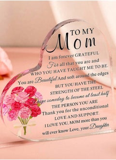 Mother's Day Gift Acrylic Heart Shaped with Touching Words for Mom A special gift for Mother's Day or special occasions