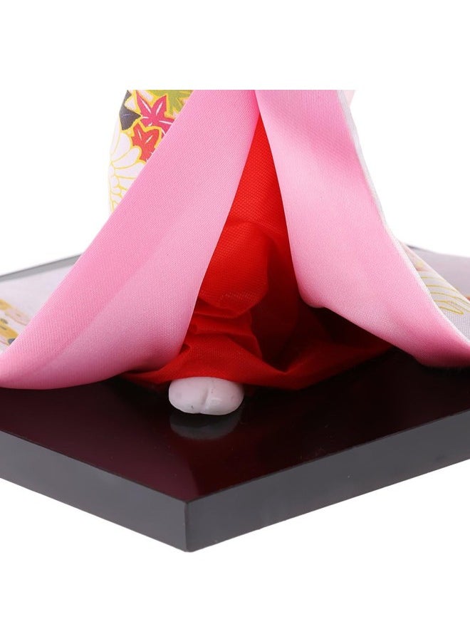 silvercnc 12'' Handicraft Japanese Kimono Kabuki Doll Home Decoration Adornment Cabinets - Pink, as described 