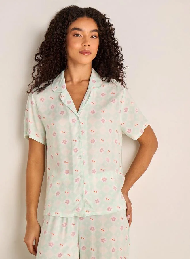 سبلاش فيڤ Pyjama Set Button-Down Shirt & Trousers Viscose
