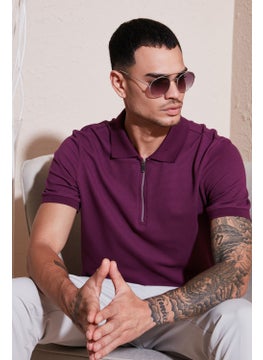 Buratti Cotton Regular Fit Zippered Polo Neck T Shirt Men's Polo Neck T Shirt 5902915  - Image 1