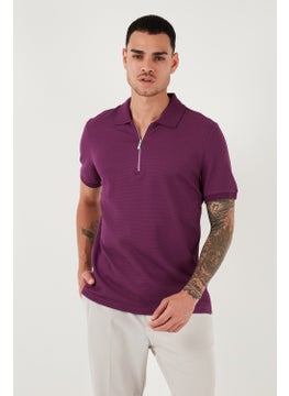 Buratti Cotton Regular Fit Zippered Polo Neck T Shirt Men's Polo Neck T Shirt 5902915  - Image 3