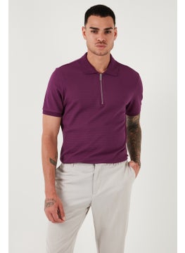Buratti Cotton Regular Fit Zippered Polo Neck T Shirt Men's Polo Neck T Shirt 5902915  - Image 4