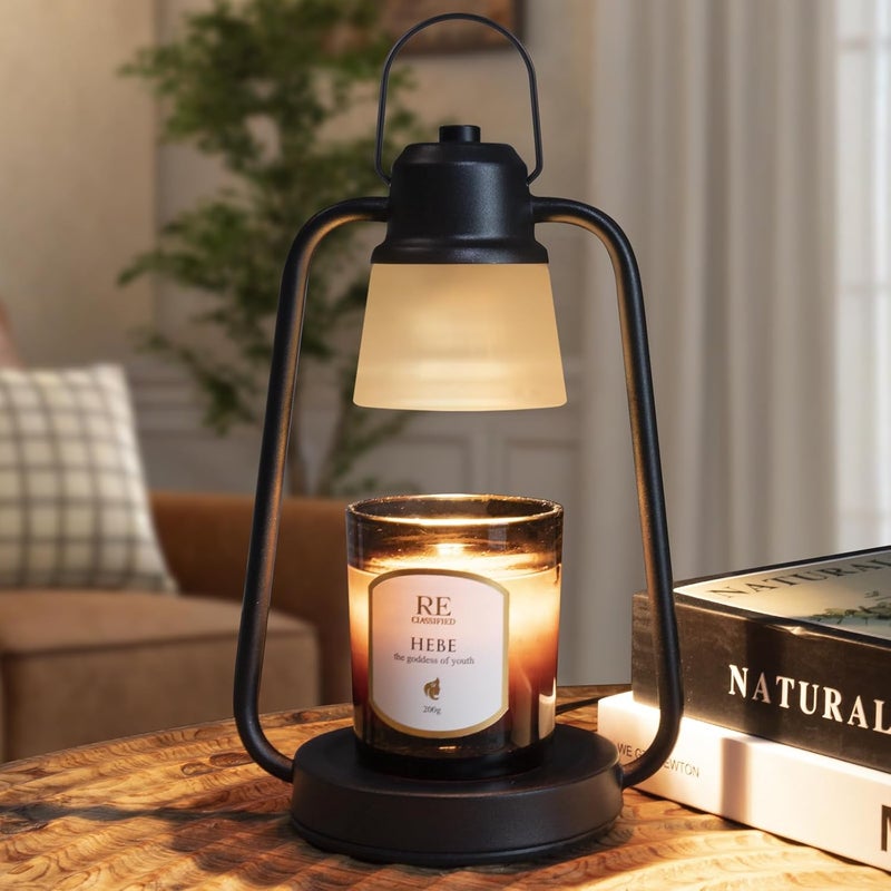 Comiling Candle Warmer Lamp with Timer Dimmer - Electric Modern Wax Melt Warmer Black Scented Jar Candles Light Birthday Gifts for Women Mom House Warming New Home Room Decor - Image 1