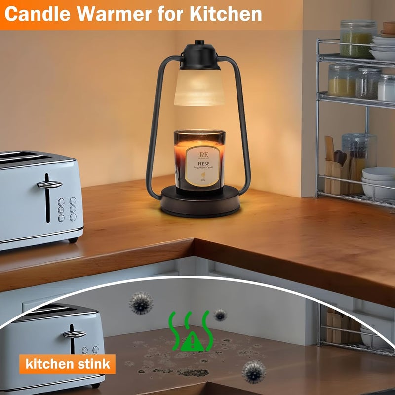 Comiling Candle Warmer Lamp with Timer Dimmer - Electric Modern Wax Melt Warmer Black Scented Jar Candles Light Birthday Gifts for Women Mom House Warming New Home Room Decor - Image 5