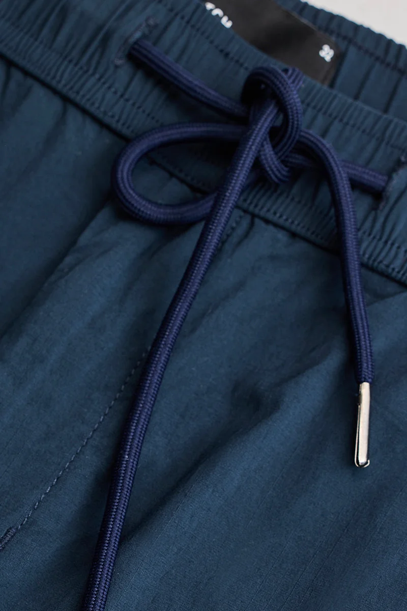 سنيتش Navy Blue Solid Regular Fit Casual Track Pants