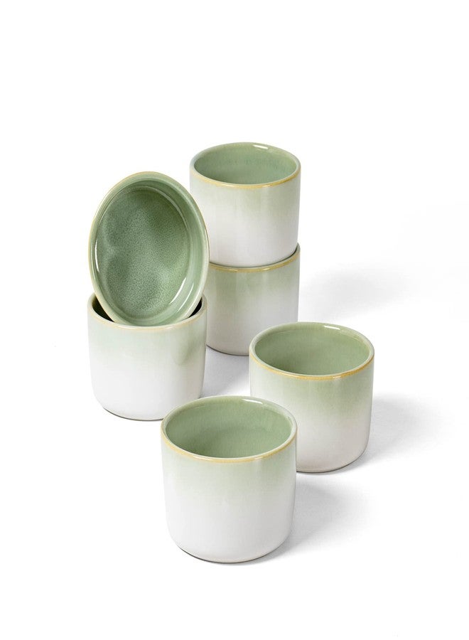 UNICASA Ramekin Set of 6, UNICASA 8 oz Creme Brulee Ramekins, Oven Safe Baking Set for Custard, Pudding, Souffle Cups, Light Green - Image 1