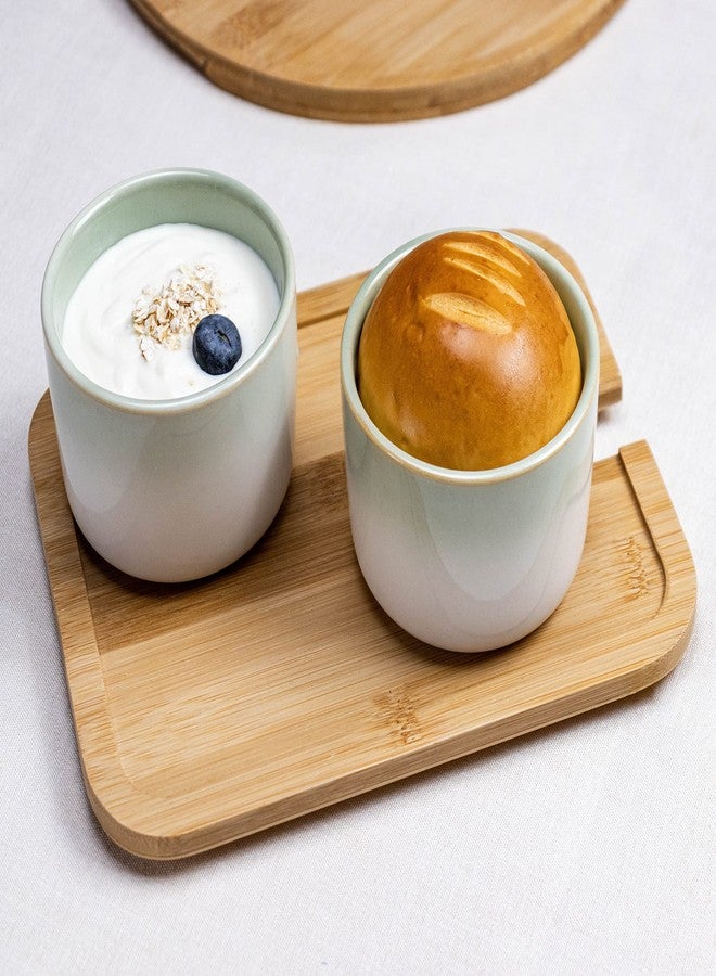 UNICASA Ramekin Set of 6, UNICASA 8 oz Creme Brulee Ramekins, Oven Safe Baking Set for Custard, Pudding, Souffle Cups, Light Green - Image 3