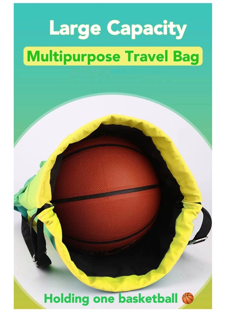 Ayeeb - Green Rainbow Drawstring Style Sack Pack Backpack Lightweight Design,Multifunctional Portable Large Storage Machine Washable Gradient Travel Bag for All Purposes, Durable Rainproof with Zipper Pocket - Image 1
