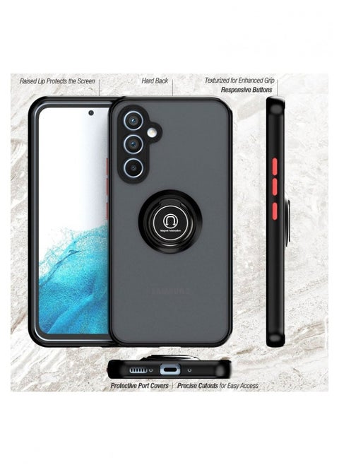 Samsung Galaxy A54 Case, Protective Back Cover Metal Ring Case for Samsung A54 Black