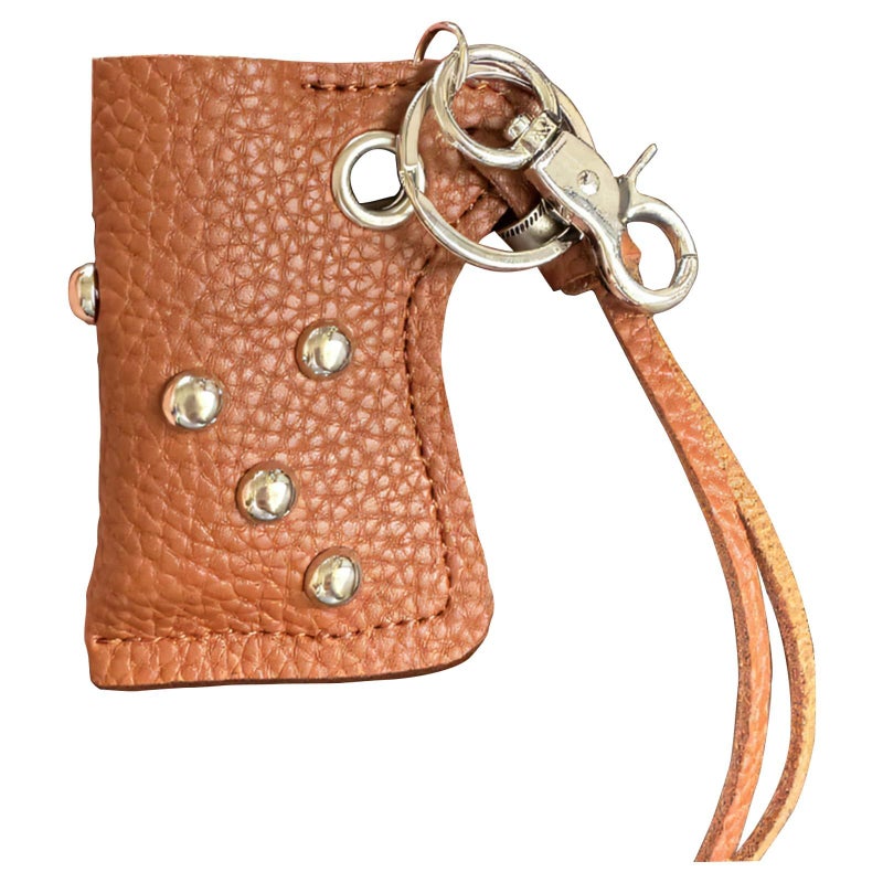 Black Leather Keychain Sleeve With Metal Keychains Waist Cord Holder Outdoor Accessories - Image 2