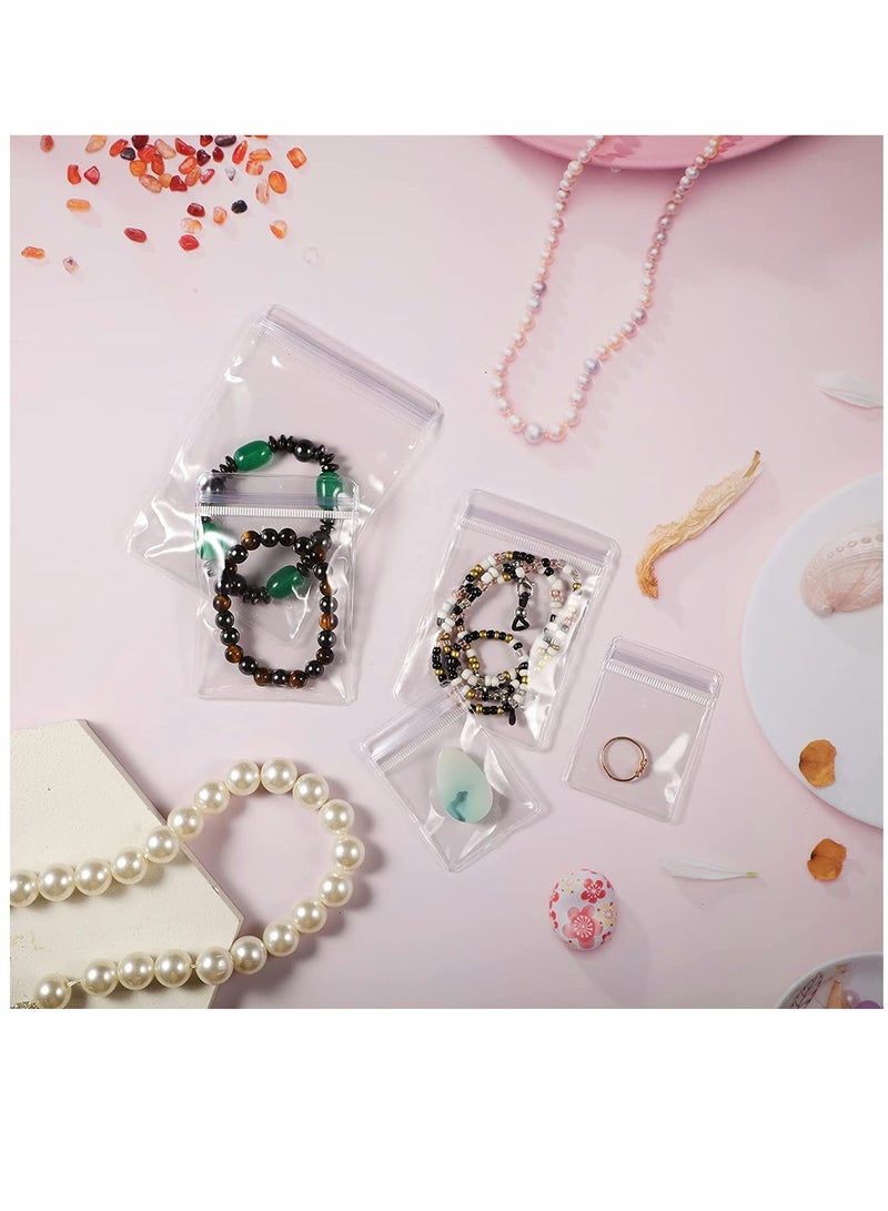 KASTWAVE Jewelry Bag 120 Pieces Self Seal Plastic Zipper Bag Clear PVC Rings Earrings Packing Storage Pouch Jewelry Transparent Lock Bags for Holding Jewelry 2 x 2.8 2.8 x 4 3.5 x 5 Inch - Image 4