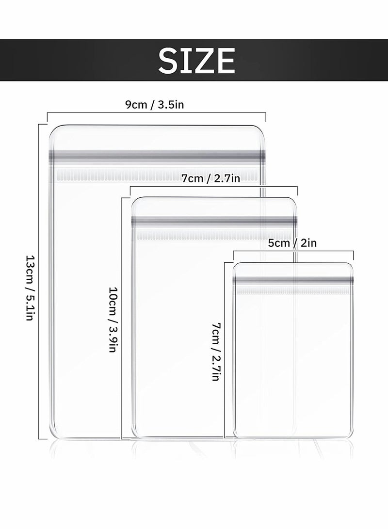 KASTWAVE Jewelry Bag 120 Pieces Self Seal Plastic Zipper Bag Clear PVC Rings Earrings Packing Storage Pouch Jewelry Transparent Lock Bags for Holding Jewelry 2 x 2.8 2.8 x 4 3.5 x 5 Inch - Image 2