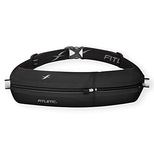 Fitletic Bolt Double Pocket Running Belt & Active Fanny Pack For Men & Women – Water Resistant, Lightweight Sleek Design – Patented No Bounce Hip Hugging Fit – Holds Any Phone - Image 1