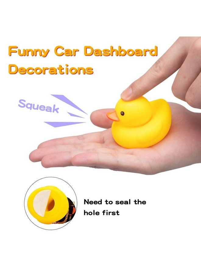 wonuu Car Duck Rubber Duck Car Decorations Dashboard 2Pack Small Duck Ornaments With Propellers Glasses Gold Chain - Image 4