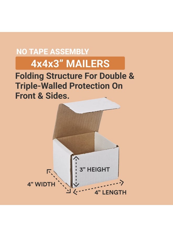 Aviditi - Shipping Boxes Small 4"L X 4"W X 3"H, 50-Pack | Corrugated Cardboard Box For Packing, Moving And Storage 4X4X3 443 - Image 1