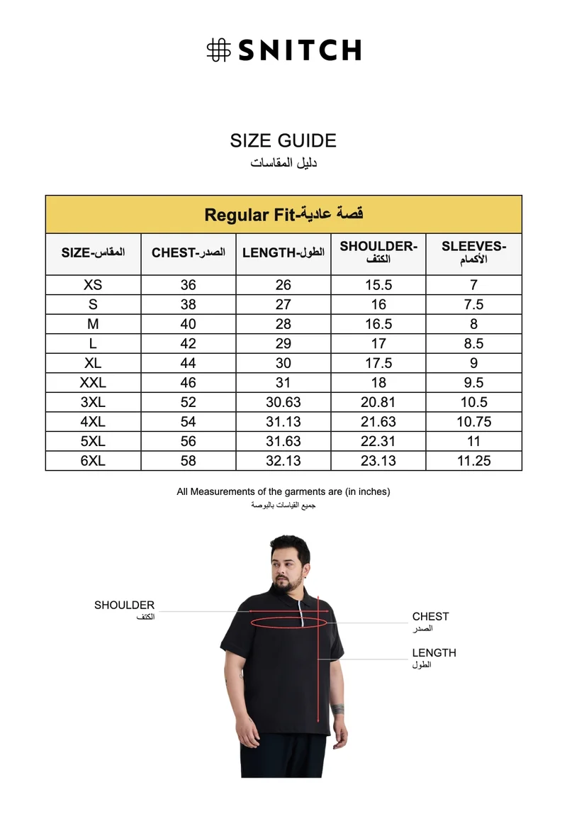 SNITCH Black Black Solid Half Sleeve Regular Fit Plus Size T-Shirt for Men | Best Price UAE