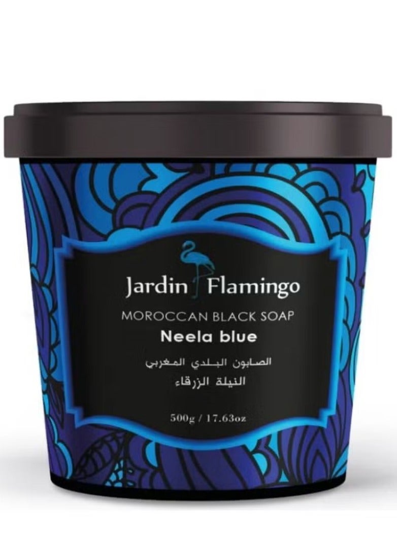 Jardin Flamingo Moroccan Black Soap Neela Blue 500g